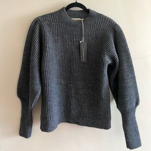 Grey Balloon Sleeve Sweater